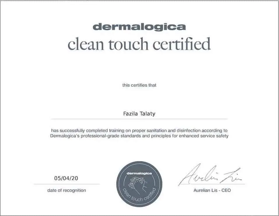 dermalogica-clean-touch-certificate dermalogica learning certificate